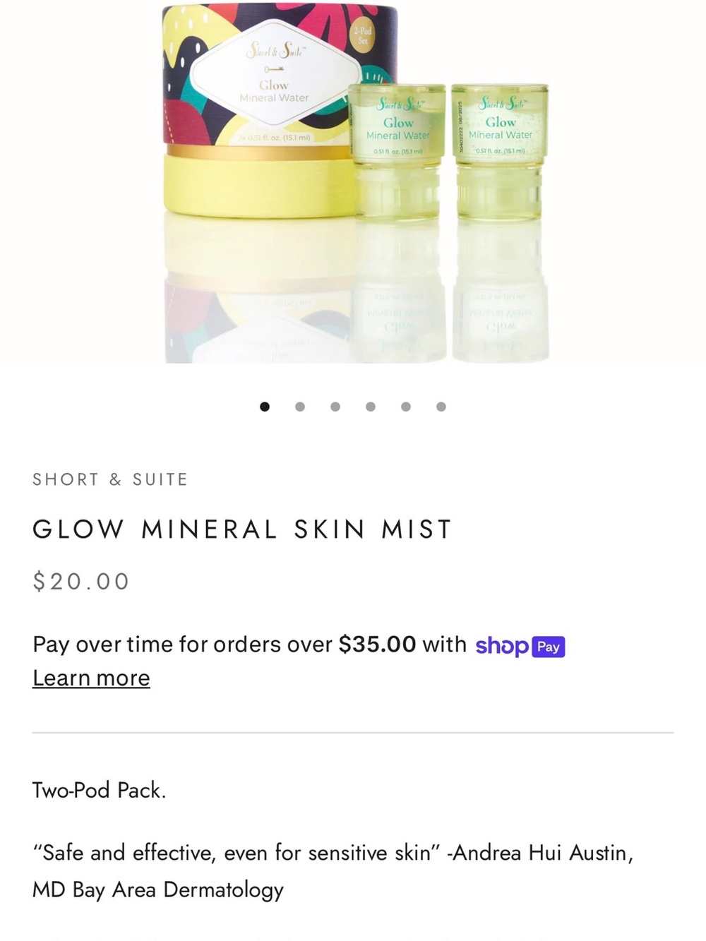 Short & Suite Detox Mineral Skin Mist - Aqua Green